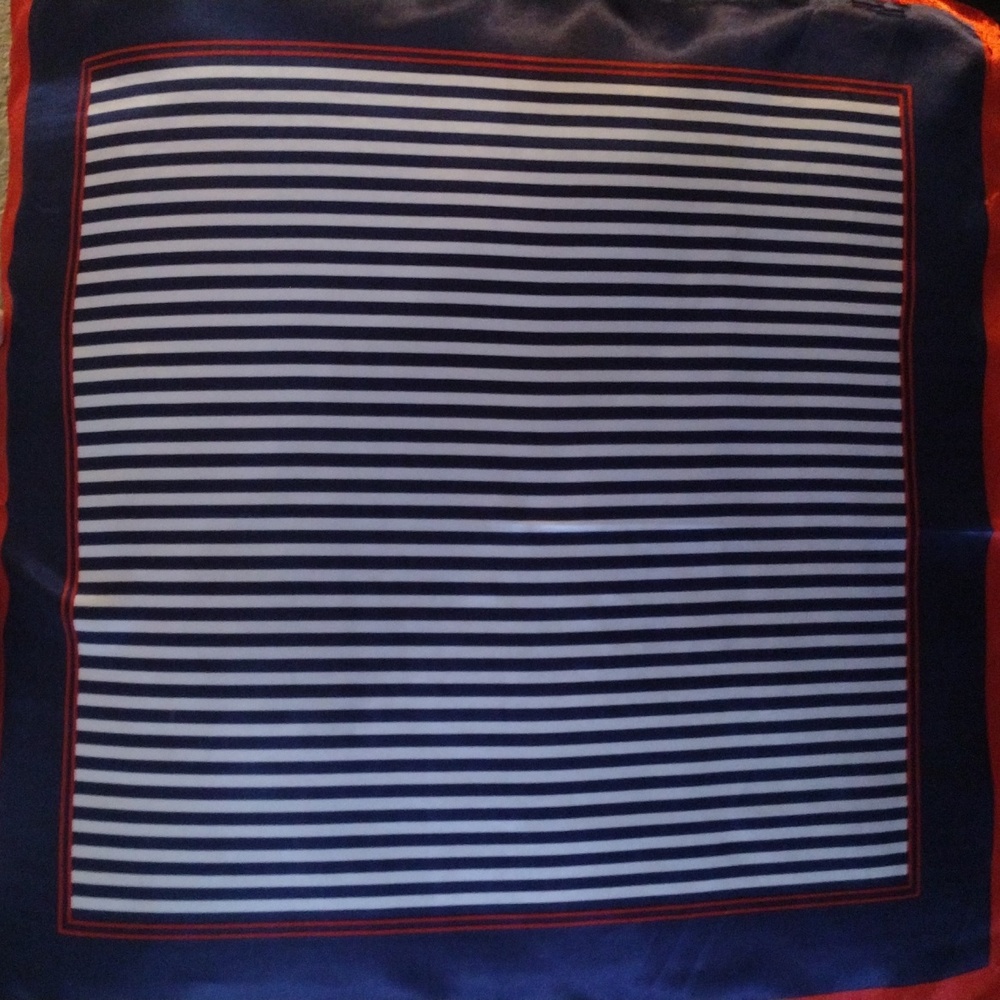 Striped Navy and Red Pocket Scarf - Picture 4 of 4